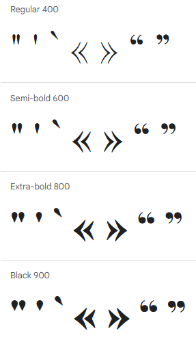 guillemets playfaire display